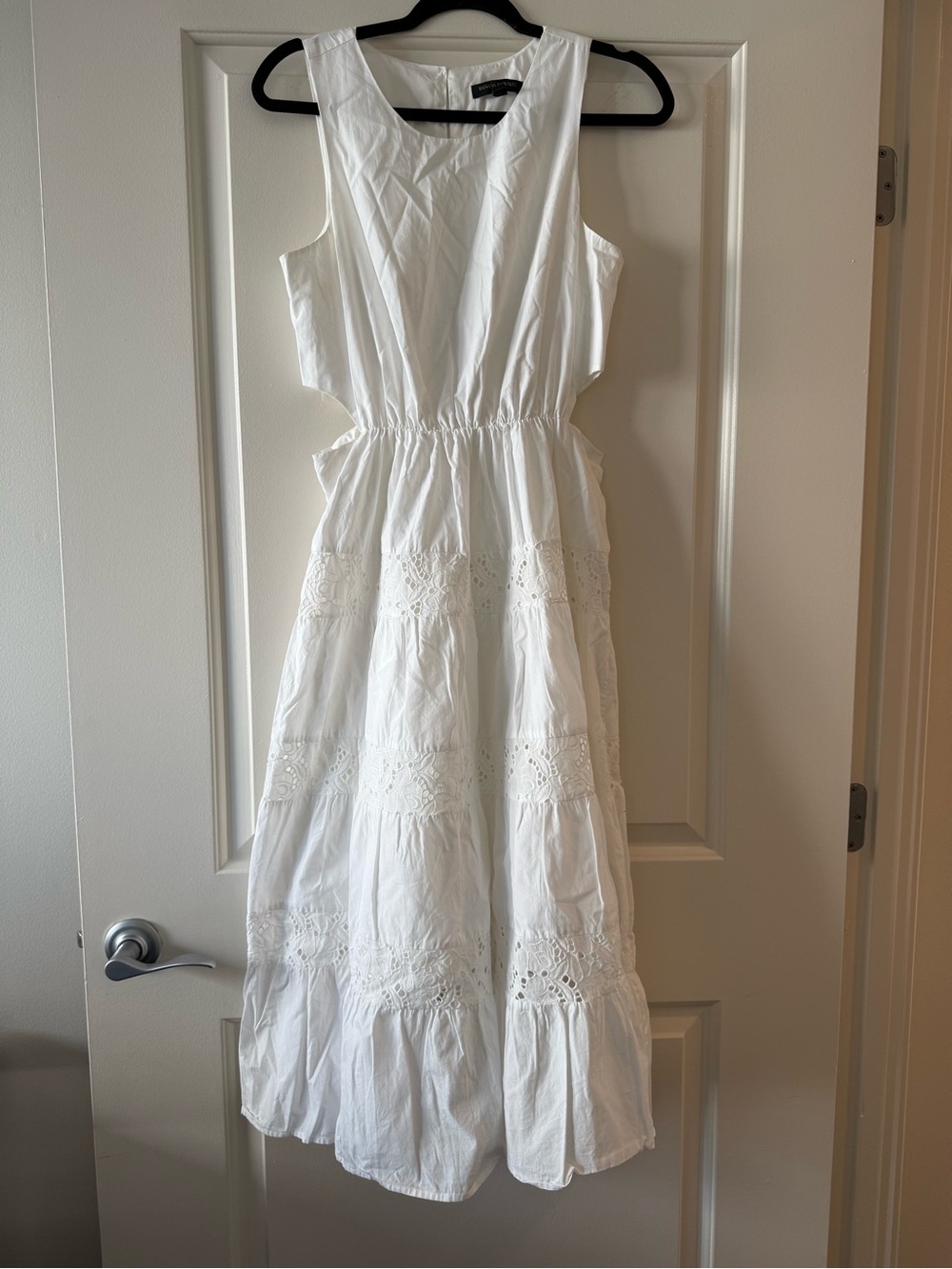 Banana Republic White Eyelet  Midi Dress